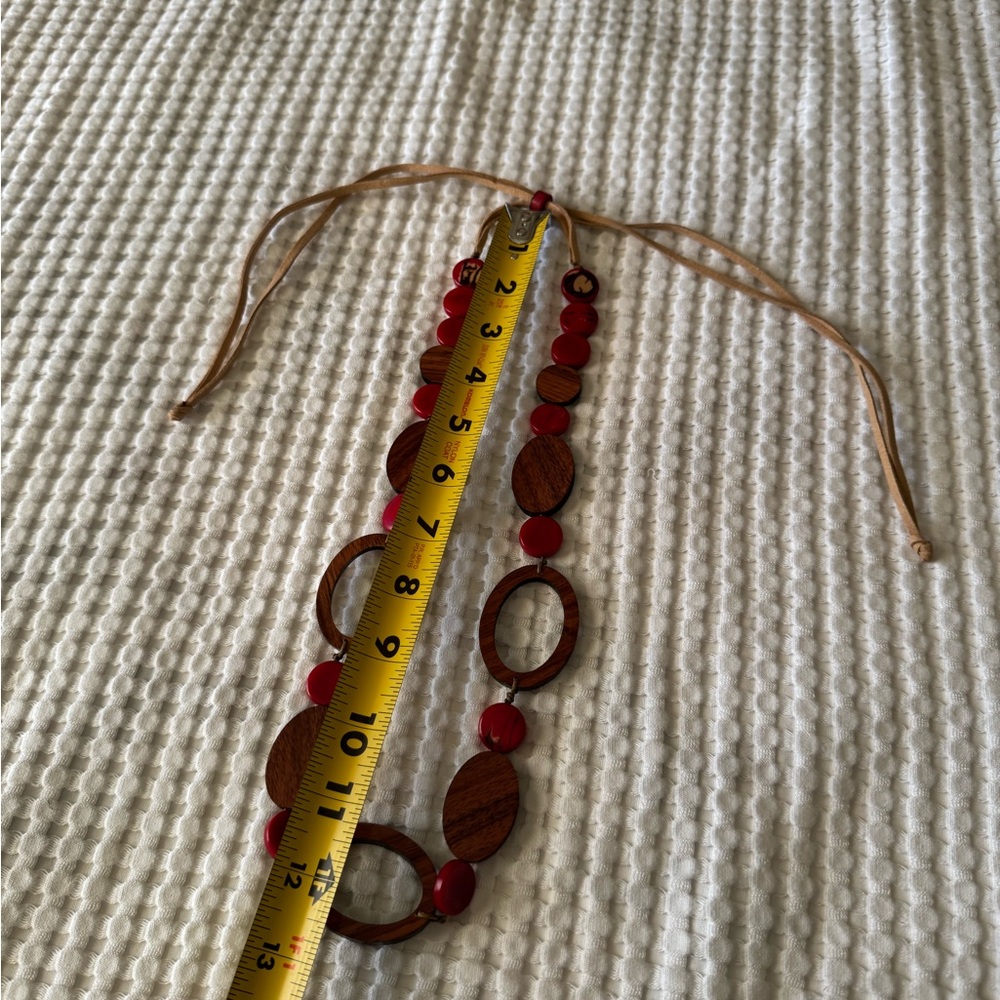 Red and Brown Beaded Necklace - Picture 9 of 9